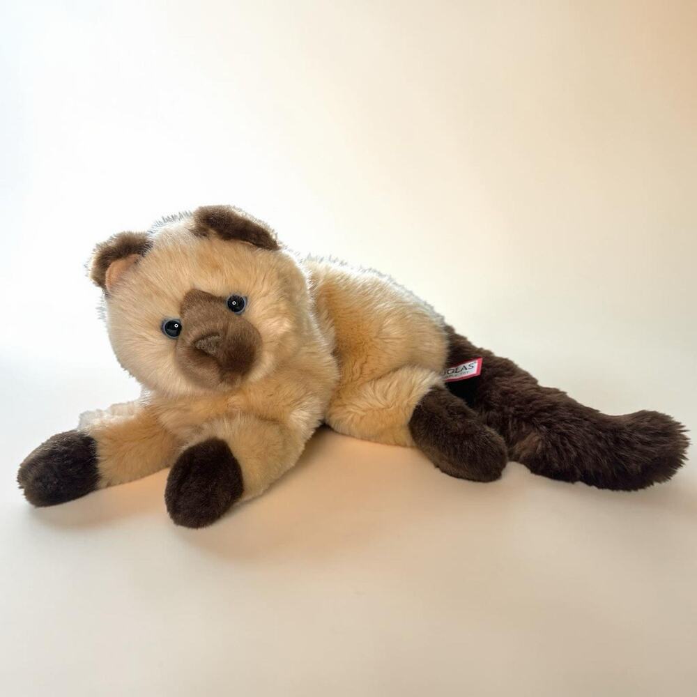 Douglas Cuddle Toy Siamese Himalayan Cat Stuffed Animal Blue Eyes Tan Brown 15”